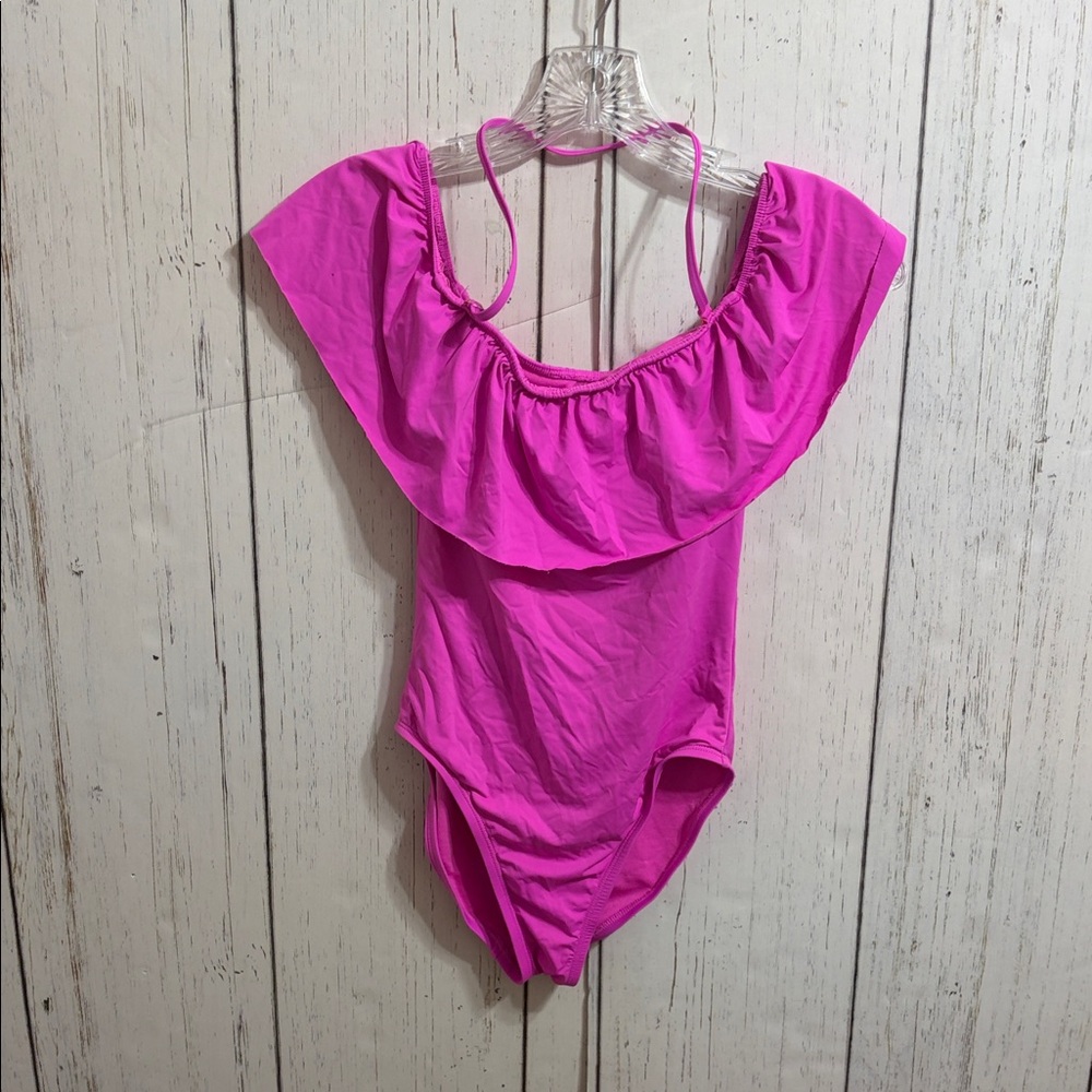 The Bikini Lab Pink Ruffle One Piece Swimsuit